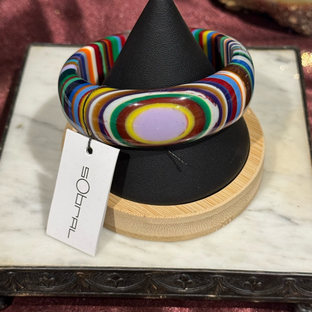 NWT Signed Sobral Layered Resin Bracelet